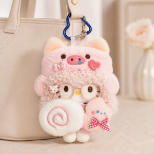 Piggy Swiss Roll Plush Bag Charm