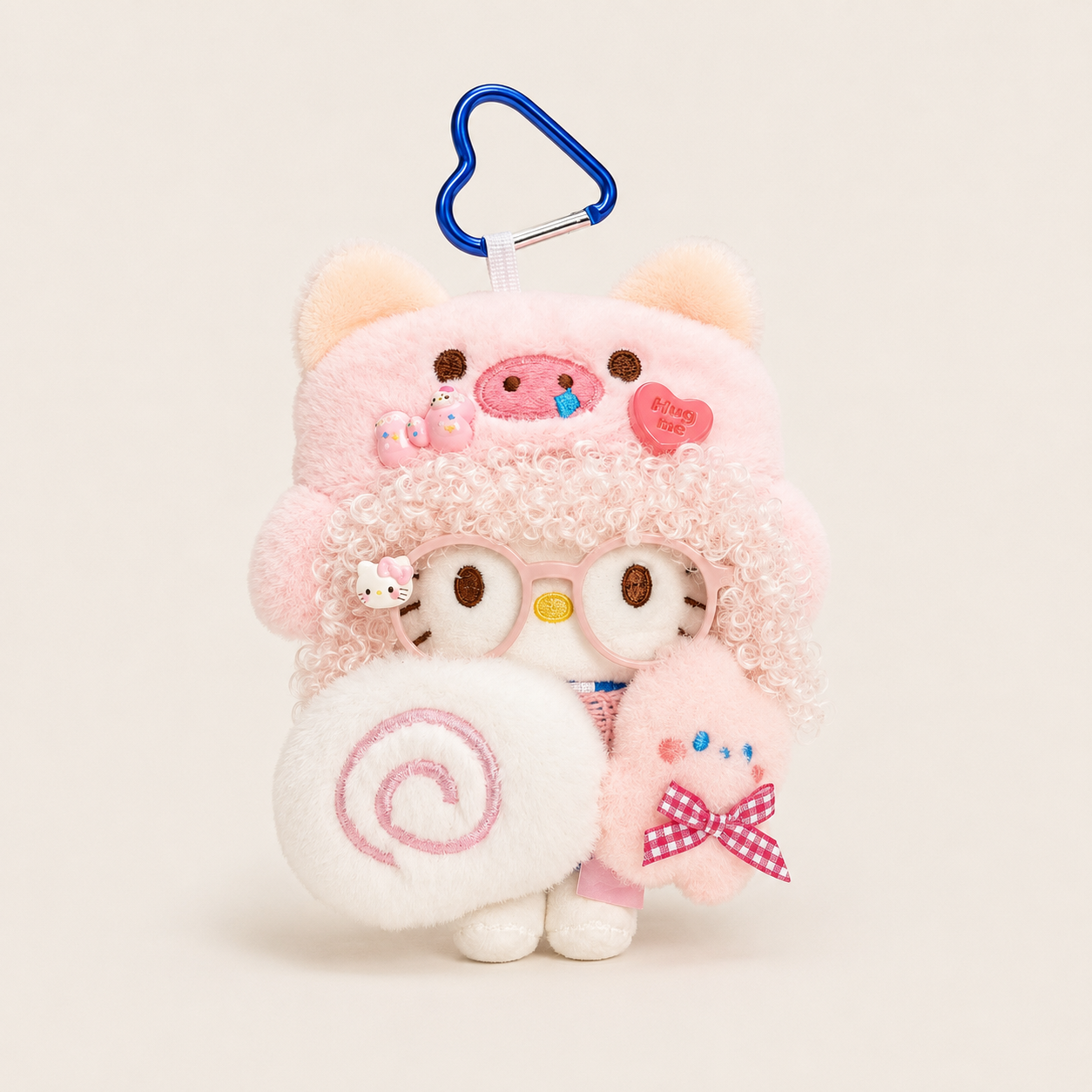 Piggy Swiss Roll Plush Bag Charm