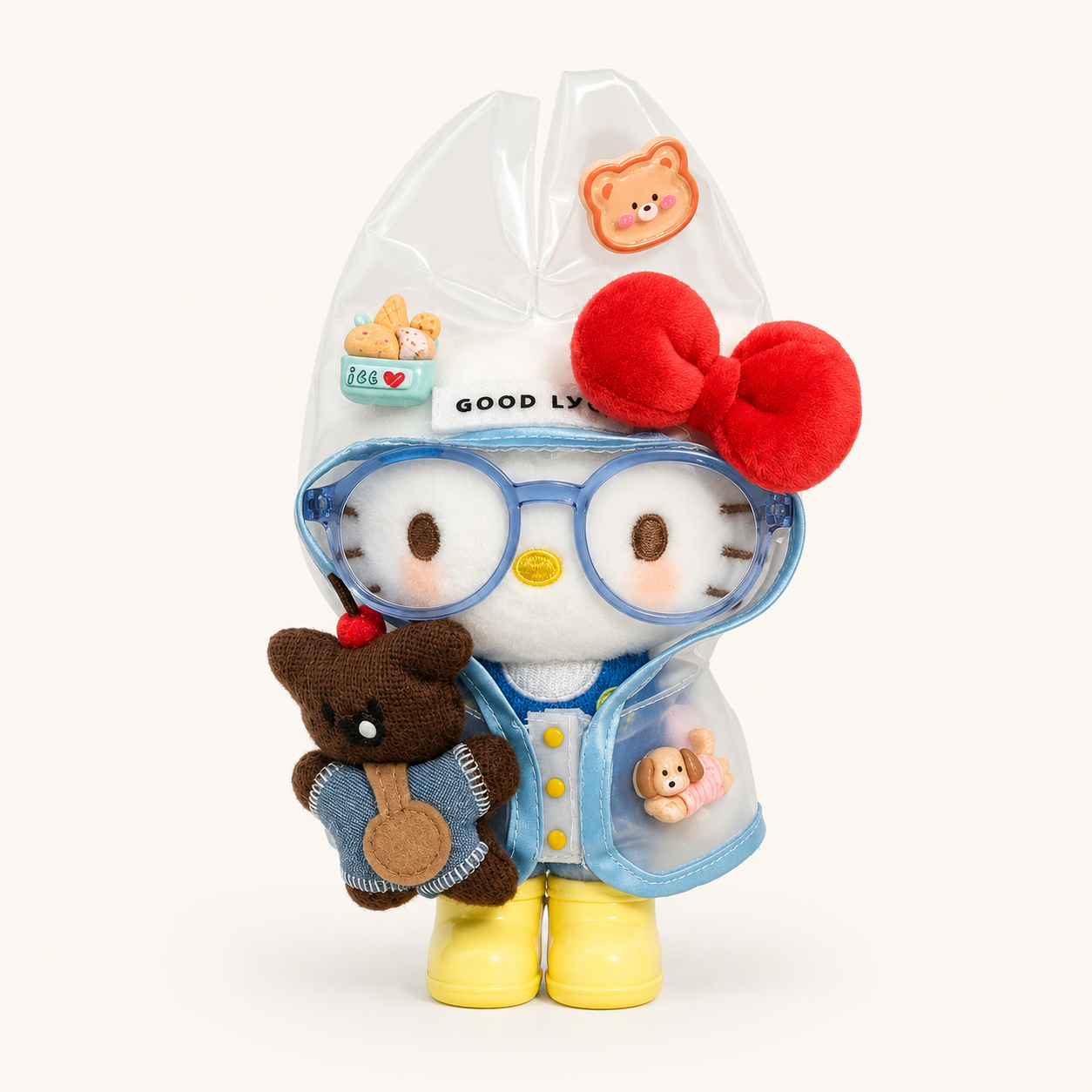 Hello Kitty Raincoat Friend Plush Bag Charm - Image 9