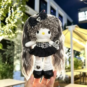 Black Curly Hair Girl Plush Charm