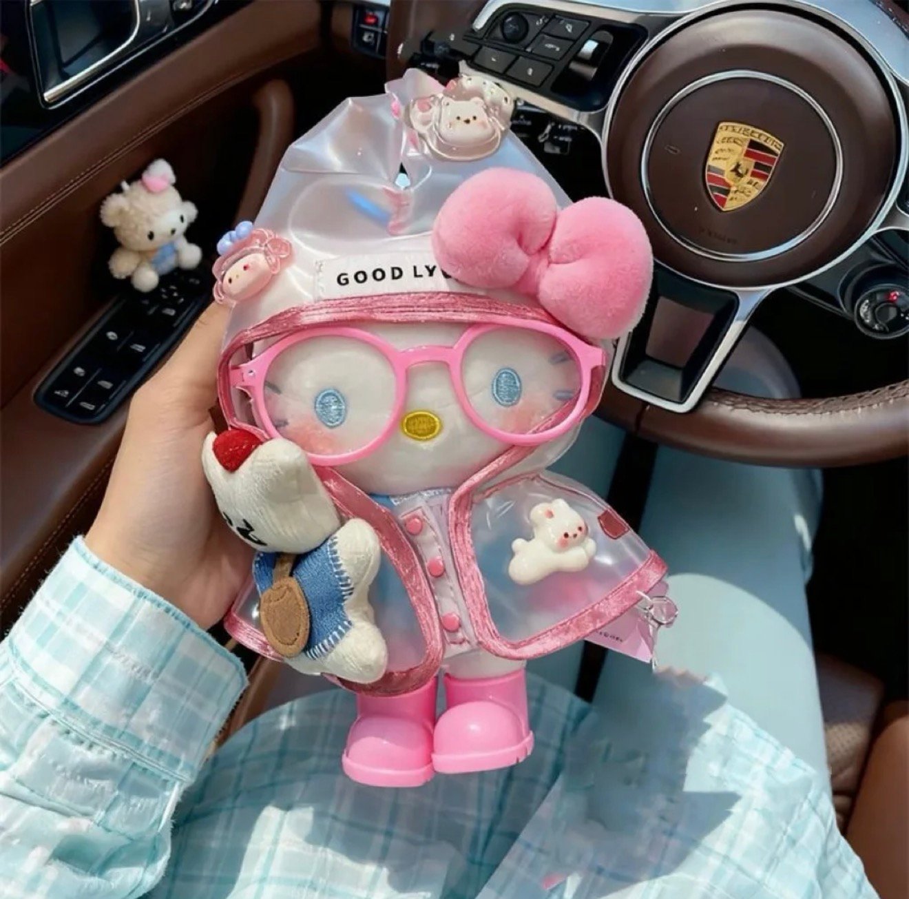 Hello Kitty Raincoat Friend Plush Bag Charm - Image 3