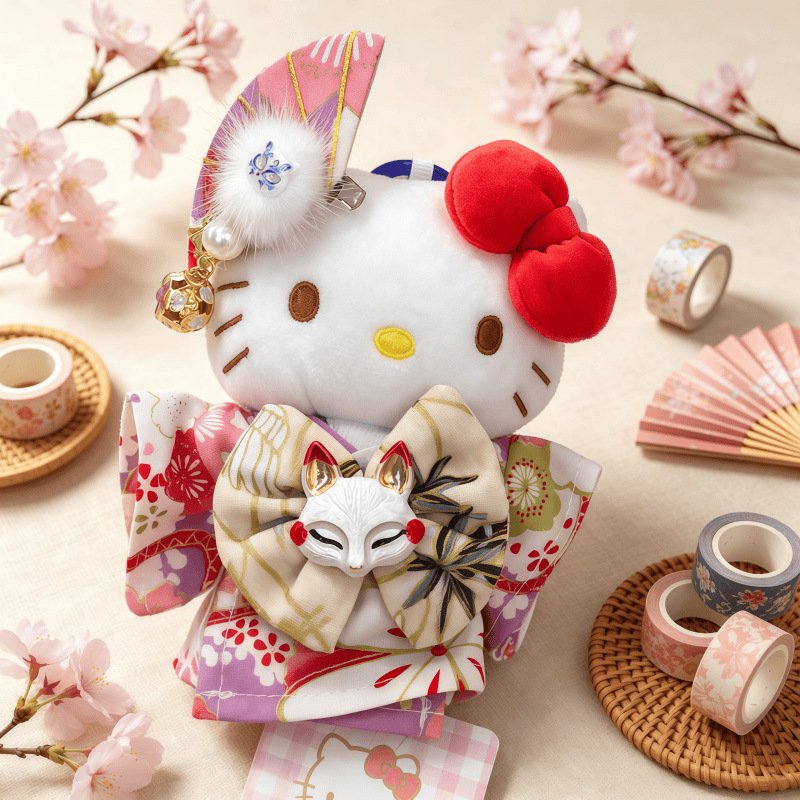 Sakura Kimono Plush Bag Charm - Image 3
